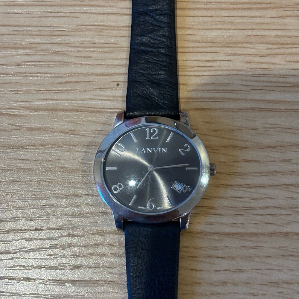 Lanvin Quartz Swiss Made Mens Steel Oval Watch